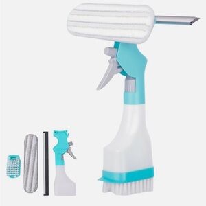 Multi-Function Window Cleaning Spray Kit in Aqua and White